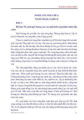 50 bài Văn mẫu lớp 6